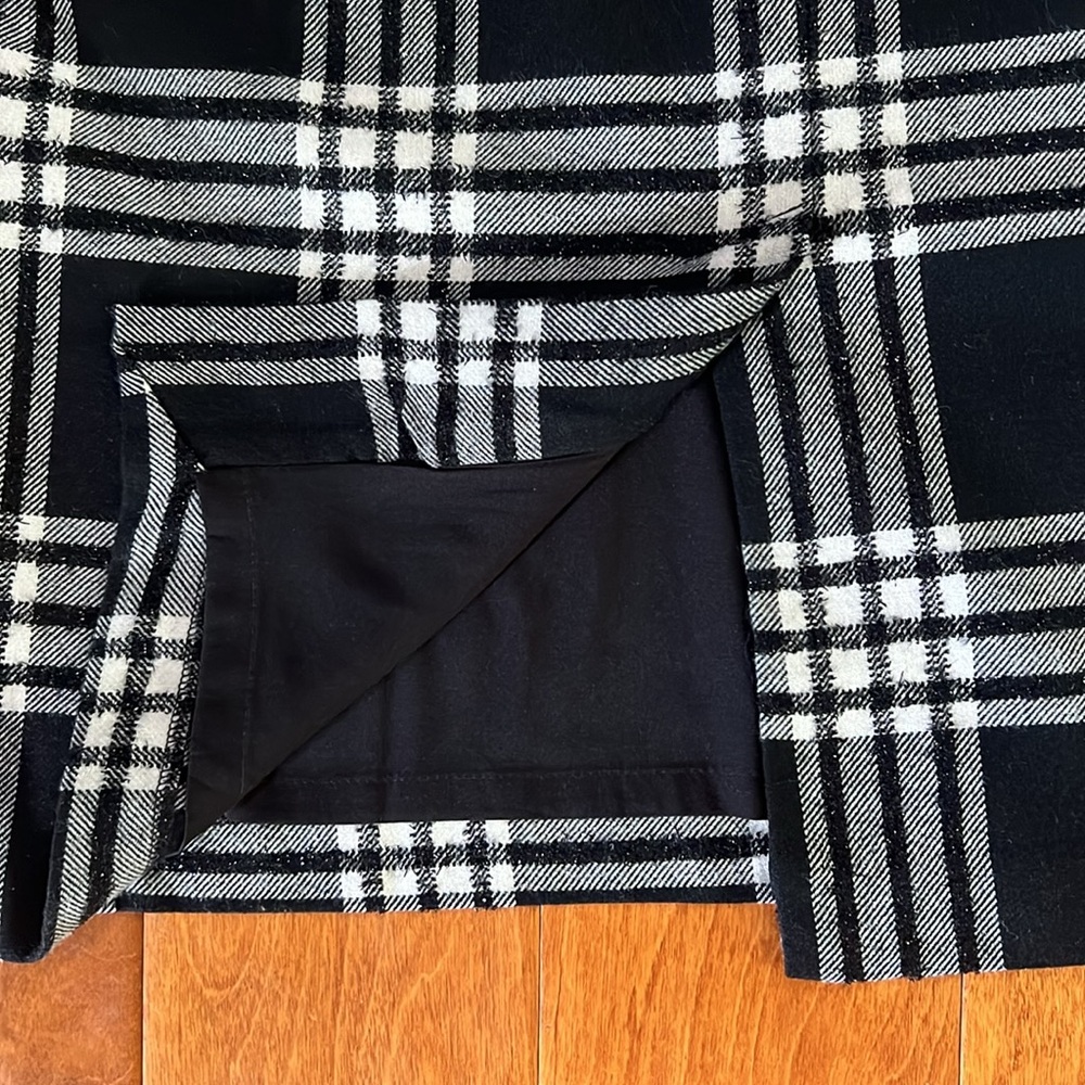 Talbots Plaid Pencil Skirt Size 14P Black White Preppy Old Money Academia Work - Picture 8 of 9